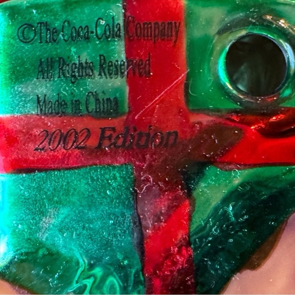 VINTAGE 2002 Coca-Cola Santa Blown Glass Ornament in Box - Christmas Tree - Picture 16 of 16